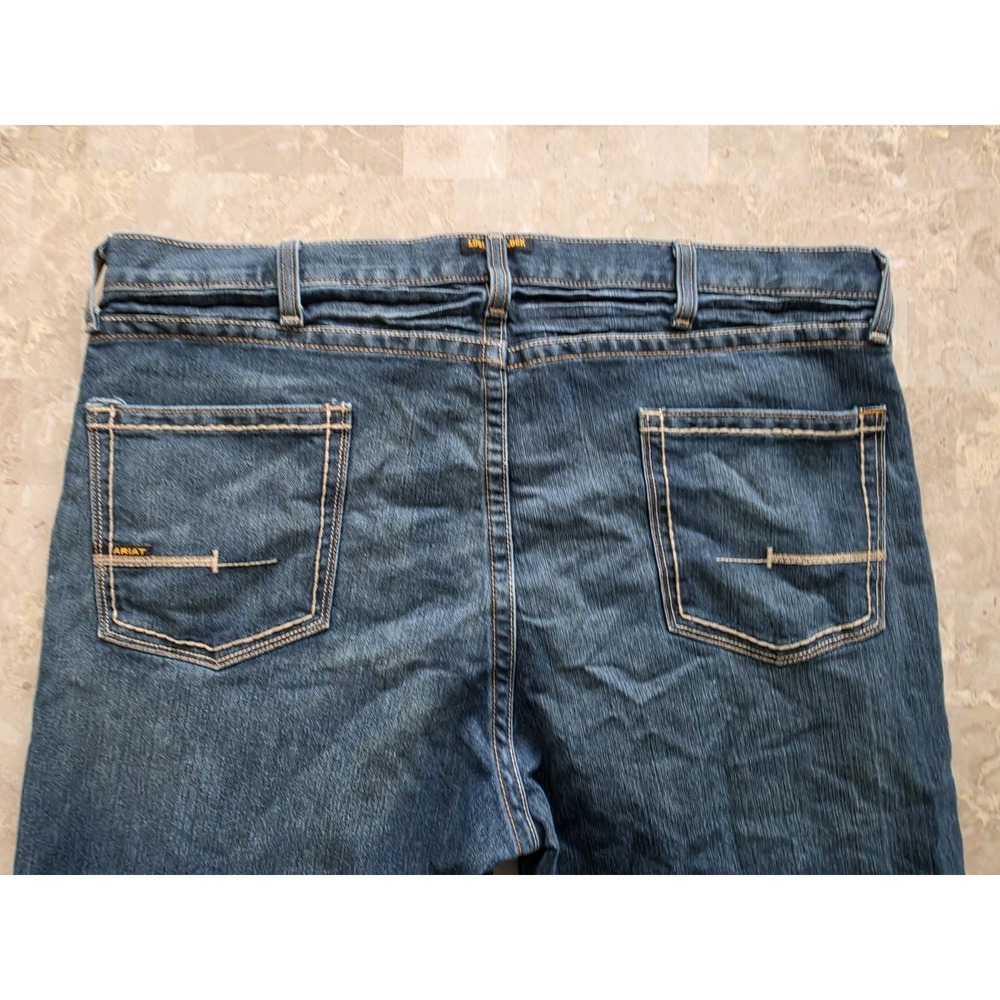 Ariat Rebar M5 Jeansβ Straight Leg Outdoor Cowboy Workwear Blue Denim Mens 44/30 - Picture 5 of 16
